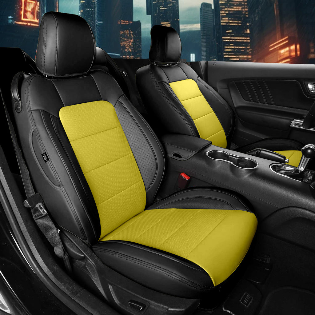 Custom Leather Seat Covers for Ford Mustang Coupe (2015–2025) – Full Set, Sporty Fit
