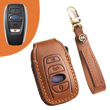 Load image into Gallery viewer, Leather Smart Car Key Cover Case for Subaru Outback, Forester, Impreza, Legacy, and XV