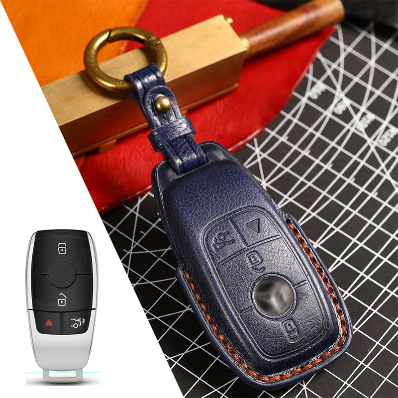 Suitable For Mercedes-Benz C-Class E-Class/GLK/R350/GL/GLC High-End Protection High-Quality Leather Key Cover