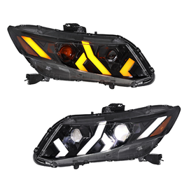 Demon Eye LED Headlights for 2012-2015 Honda Civic 9th Gen Projector Front Lamp Assembly (Pair)