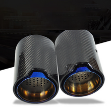 Load image into Gallery viewer, Suitable for BMW M2/M3/M4: New Baked Blue Carbon Fiber Exhaust Tailpipe Decoration