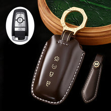 Load image into Gallery viewer, Genuine Leather Key Fob Cover for Ford Explorer, Fusion, Escape, F-150, F-250, F-350, F-450, F-550