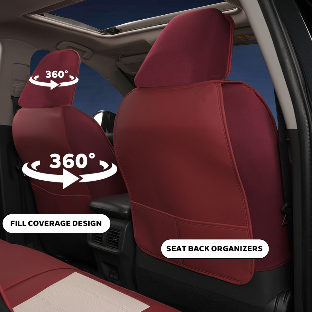 Amancarport® Luxury Universal Fit Car Seat Covers – Breathable Faux Leather Full Set for Cars & Trucks
