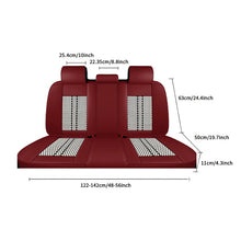 Load image into Gallery viewer, Amancarport Universal Leather Car Seat Covers Full Set - Breathable Leather and Ice Silk Front and Rear Seat Covers