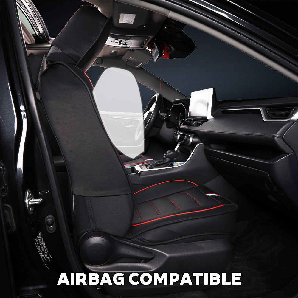 Universal Faux Leather Car Seat Covers 5-Piece Set – Waterproof, Easy Install, Fit SUV, Sedan & Truck