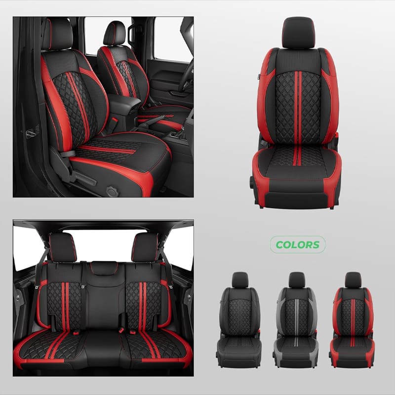 Jeep Wrangler JK JL Seat Covers 2007–2026 2 Door & Unlimited Custom Fit Leather