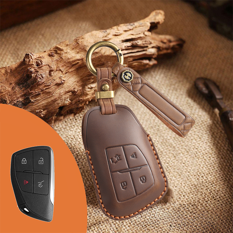 Genuine Leather Key Fob Cover for Buick (3-6 Button)