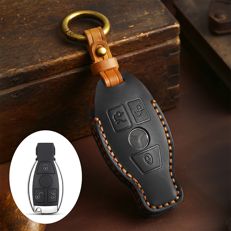 Suitable For Mercedes-Benz C-Class E-Class/GLK/R350/GL/GLC High-End Protection High-Quality Leather Key Cover