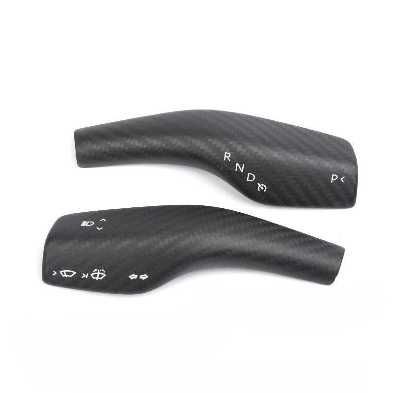 Real Carbon Fiber Gear Shift Cover, Turn Signal Stalk Covers for Tesla Model 3/Y (2017-2023)