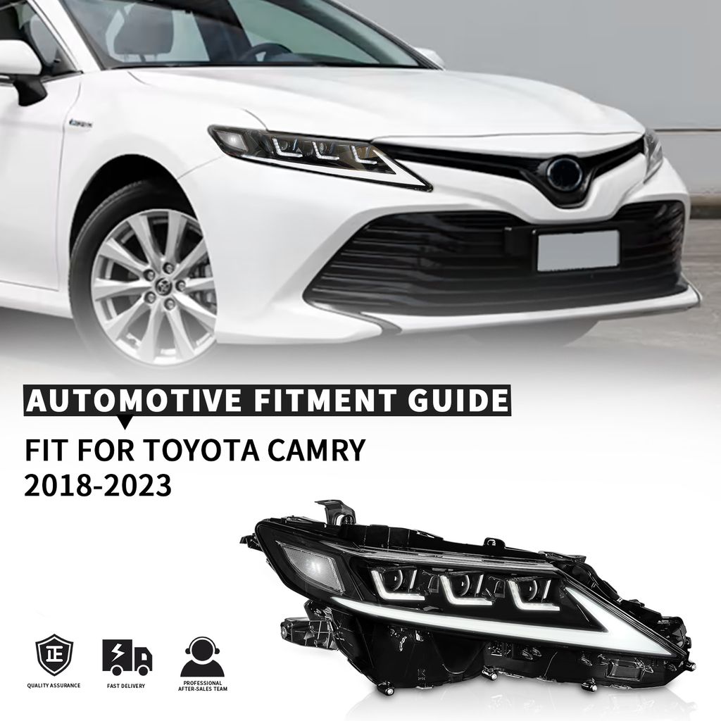 LED Headlights for Toyota Camry (2018–2023, 8th Gen) – Start-Up Animation & Projector Lens