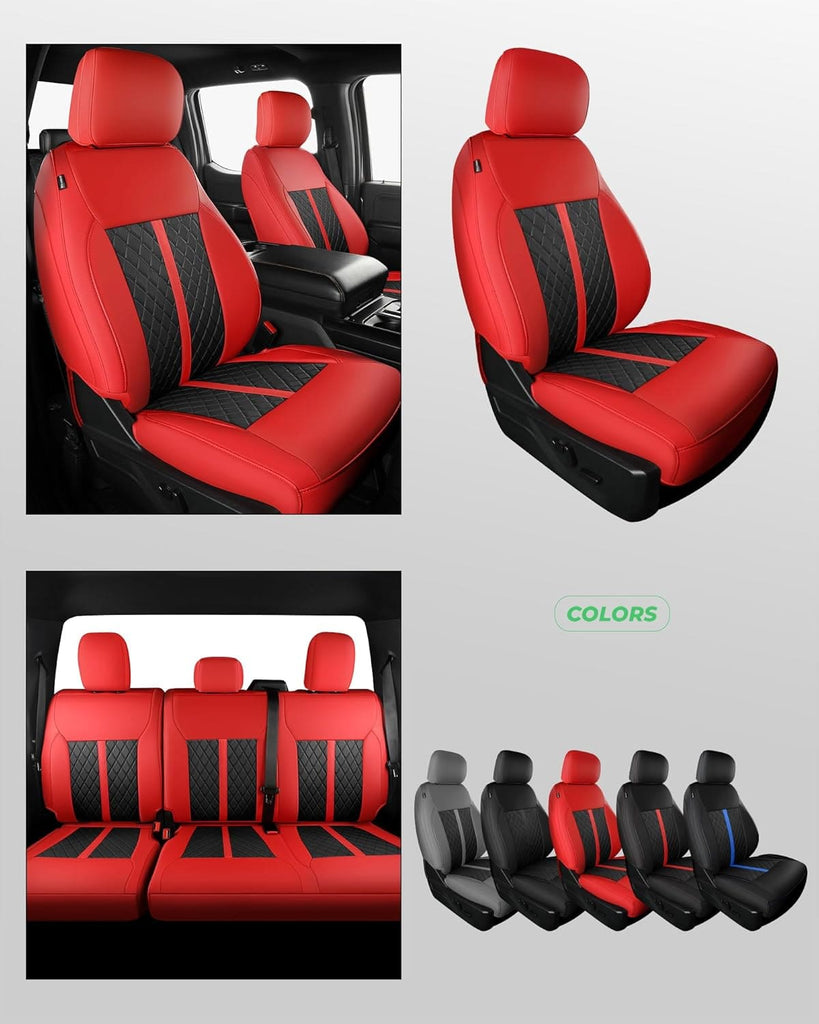 Custom Leather Seat Covers for Ford F-150 (2015–2026) and F-250 F-350 F-450 XL XLT (2017–2026)
