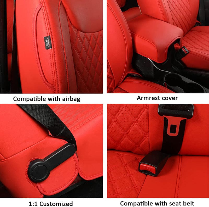 Special Leather Car Seat Covers Full Set for Jeep Wrangler (2007-2017)