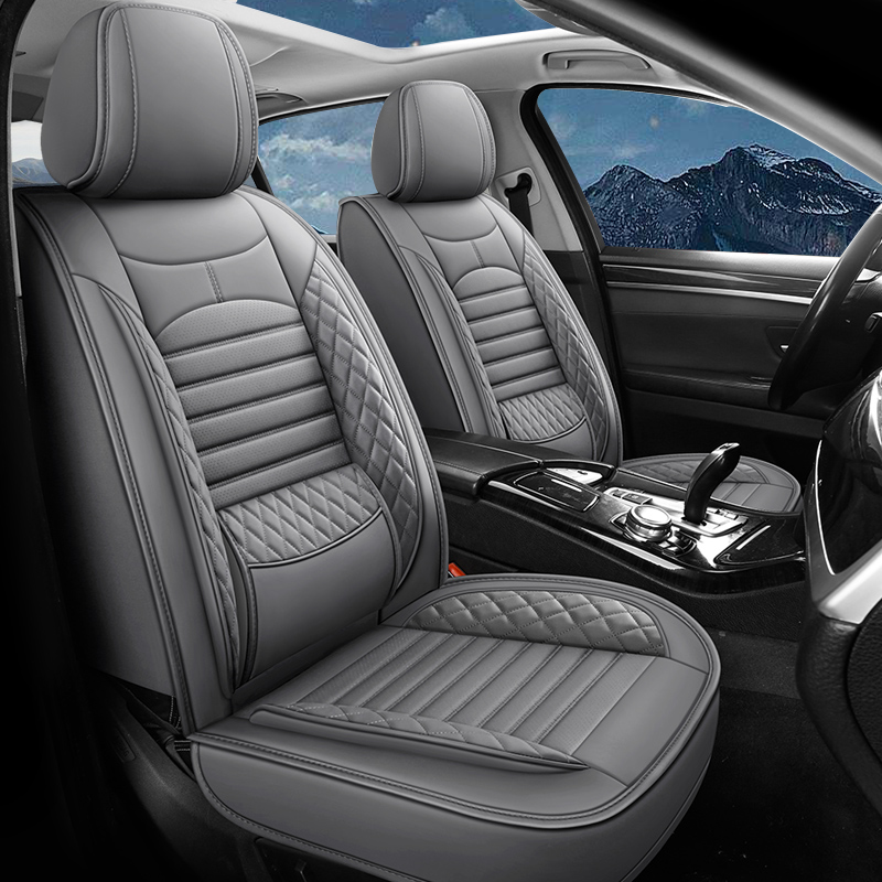 Universal Leather Car Seat Covers With Lumbar Support Fit for Most Cars