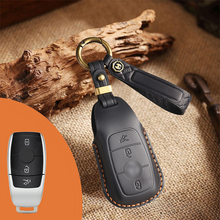 Load image into Gallery viewer, Genuine Leather Key Fob Cover for Mercedes-Benz