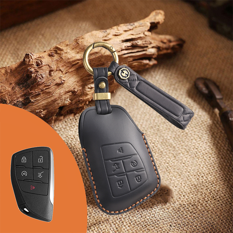 Genuine Leather Key Fob Cover for Buick (3-6 Button)