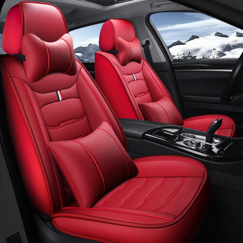 Universal Full Set Leather Car Seat Covers – Water Resistant, Luxury Comfort & All-Season Protection for 5 Seats