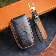 Load image into Gallery viewer, Genuine Leather Key Fob Cover for BMW 3, 5, and 7 Series, X1, X2, X3, X4, X5, X6, X7, and Other Models