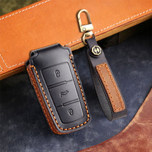 Load image into Gallery viewer, Genuine Leather Key Fob Cover for All 3-Button Volkswagen Key Fobs