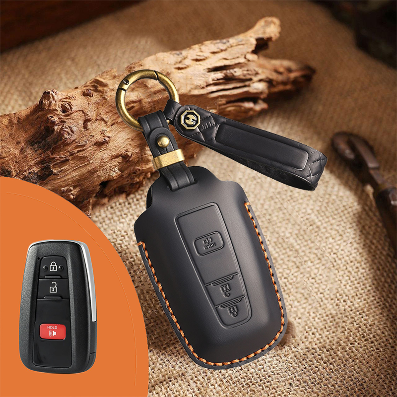 Genuine Leather Key Fob Cover for Toyota