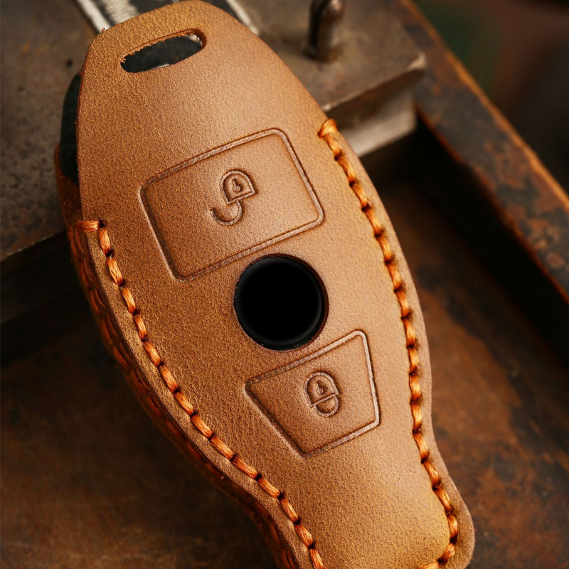 Suitable For Mercedes-Benz C-Class E-Class/GLK/R350/GL/GLC High-End Protection High-Quality Leather Key Cover