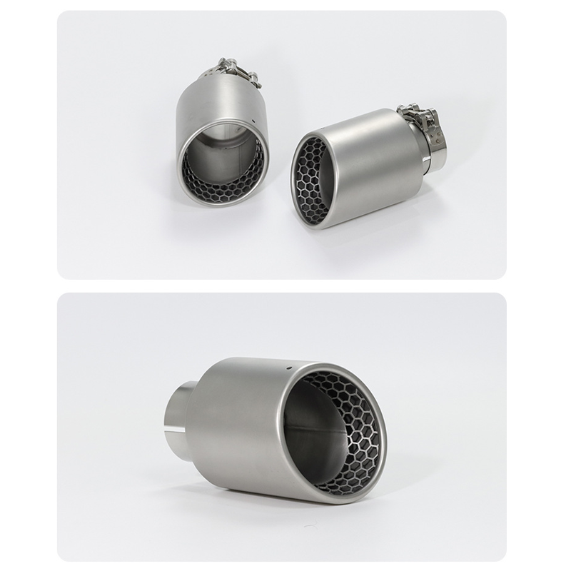 1pcs Matte Stainless Steel Car Decorative Muffler Modified Honeycomb Exhaust Tail Throat Exhaust Pipe