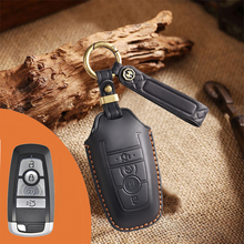 Load image into Gallery viewer, Genuine Leather Key Fob Cover for Ford (3-5 Buttons)