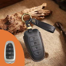 Load image into Gallery viewer, Genuine Leather Key Fob Cover for Hyundai 3-7 Button