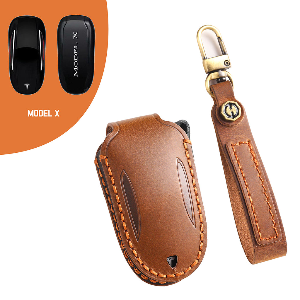 Suitable for Tesla Key Cover, Model3/Y/S/X Protection Cover Leather，Model 3 Card Protection Cover Leather