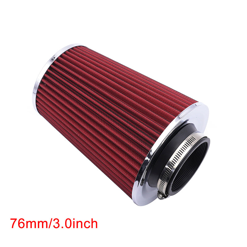 3",3.5",4" Universal Clip-On Air Filters: High-performance, washable filters with a conical shape.