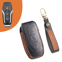 Load image into Gallery viewer, Genuine Leather Key Fob Cover for Ford Series (3-5 Buttons)