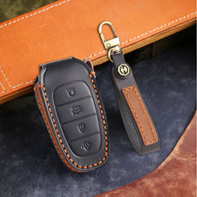 Load image into Gallery viewer, Genuine Leather Key Fob Cover for Hyundai (3-7 Buttons)