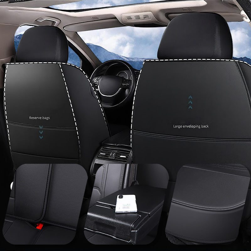 5-Seater Car Seat Covers, Universal Fit for Most Cars, SUVs & Trucks – Airbag Compatible Synthetic Leather Protectors