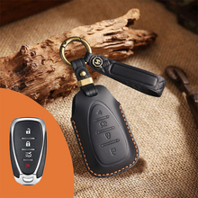 Load image into Gallery viewer, Genuine Leather Key Fob Cover for Chevrolet (2-6 Buttons)