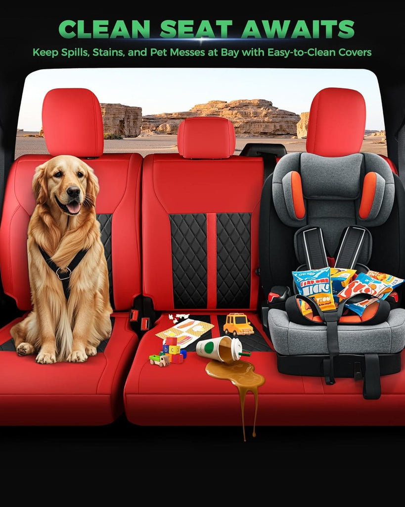 Custom Leather Seat Covers for Ford F-150 (2015–2026) and F-250 F-350 F-450 XL XLT (2017–2026)