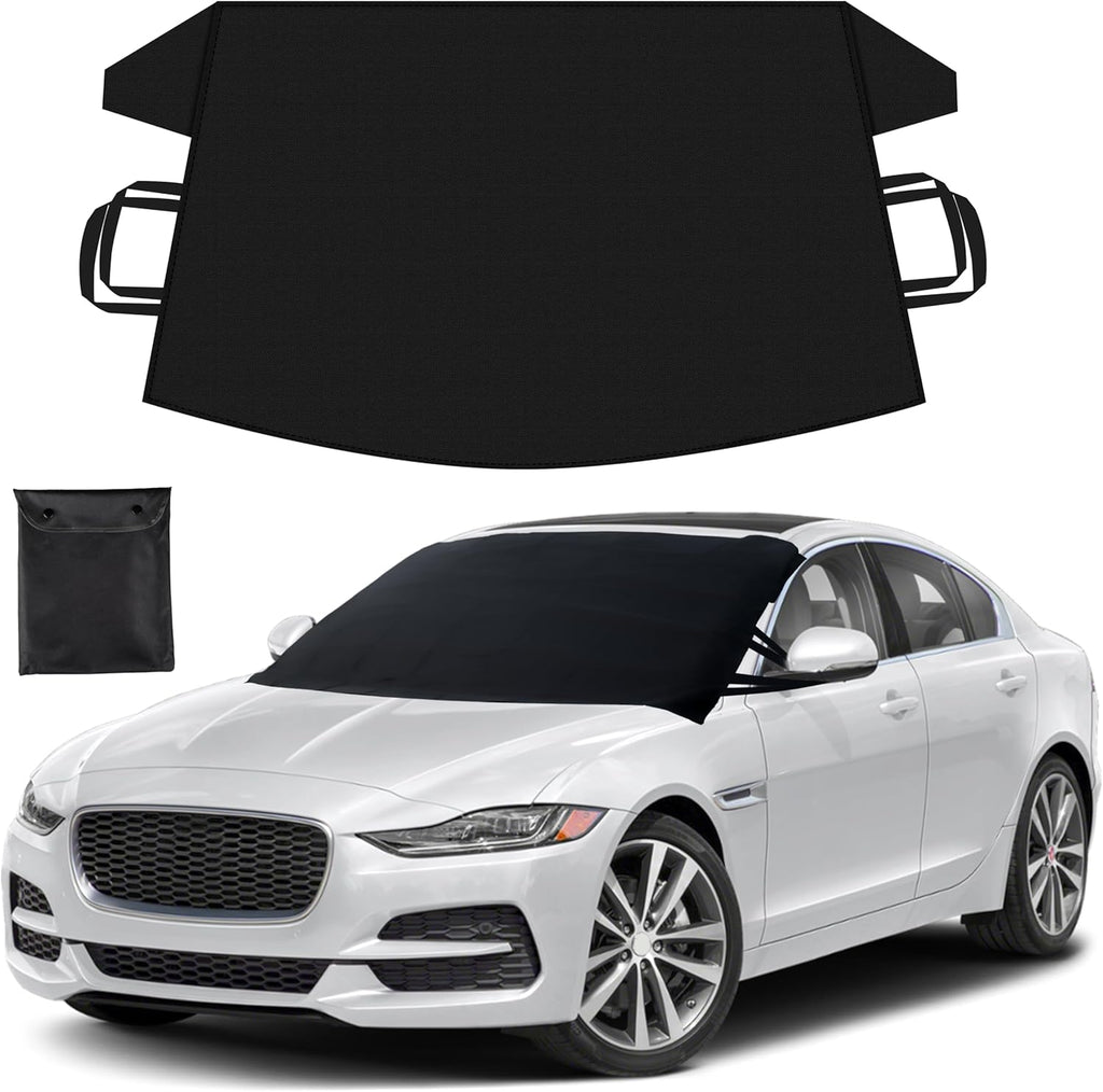 Windshield Cover for Ice and Snow | Heavy Duty 600D Oxford Fabric | Windshield Protector for Cars, SUVs, Trucks | Secure Fit Waterproof Frost Cover