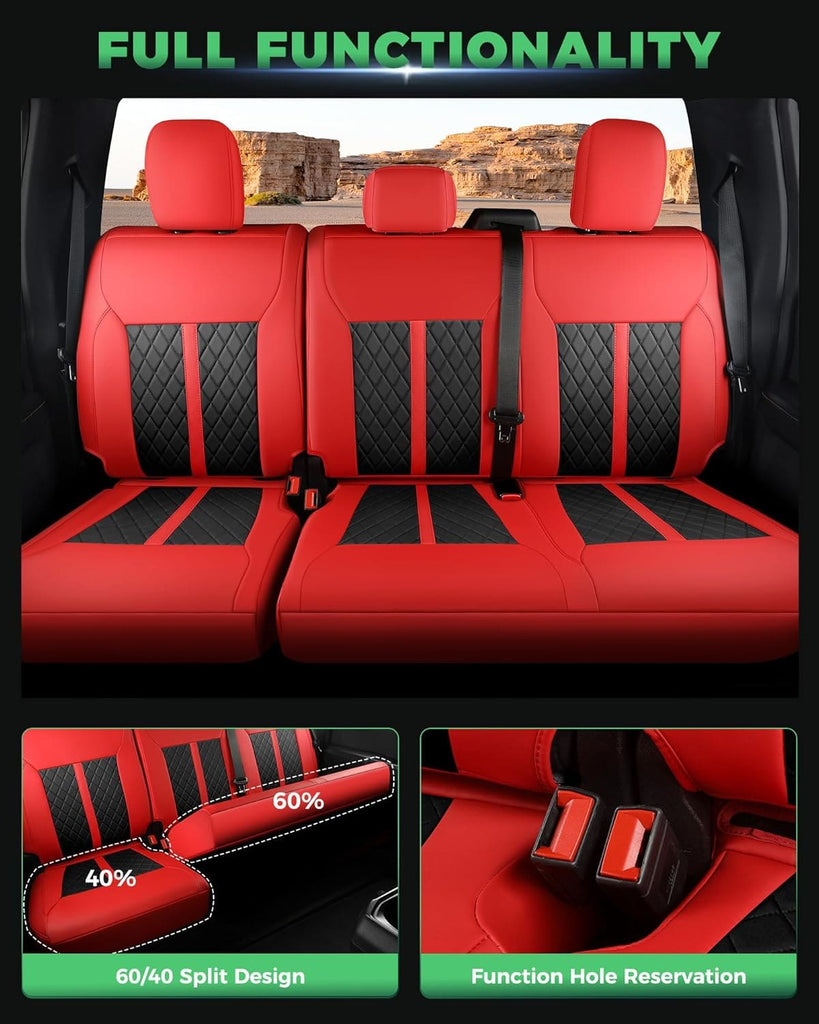 Custom Leather Seat Covers for Ford F-150 (2015–2026) and F-250 F-350 F-450 XL XLT (2017–2026)