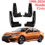 Mud Flaps Mud Guards Fit for 1996-2024 Honda Civic Hatchback Front & Rear Mud Splash Guards Accessories - 4 Pcs