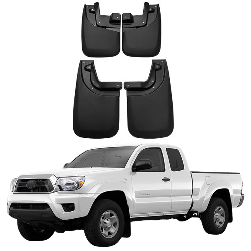 Mud Flaps for Toyota Tacoma (2005-2025) - 4pcs No-Drill Splash Guards Mudguards Kit