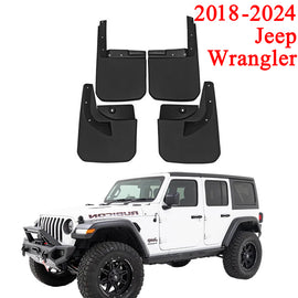 Mud Flaps for 2018-2024 Jeep Wrangler JL, 4PCS Front & Rear Splash Guards