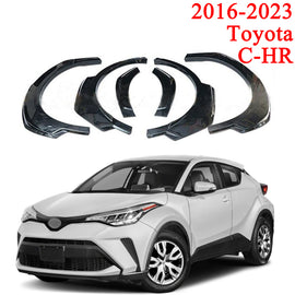Front and Rear Fender Flares Kit - 6-Piece Glossy Black for Toyota C-HR (2016-2023)