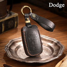 Genuine Leather Key Fob Case Compatible with RAM 1500, 2500, 3500, 4500, 5500 Pickup Trucks