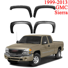 Front & Rear Fender Flares Kit – Compatible with 1999-2013 Chevy Silverado/GMC Sierra 1500, 2500HD, 3500HD
