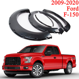 Fender Flares for 2009-2020 Ford F-150, Rough Textured Bolt-Riveted Style, 4-Piece Set