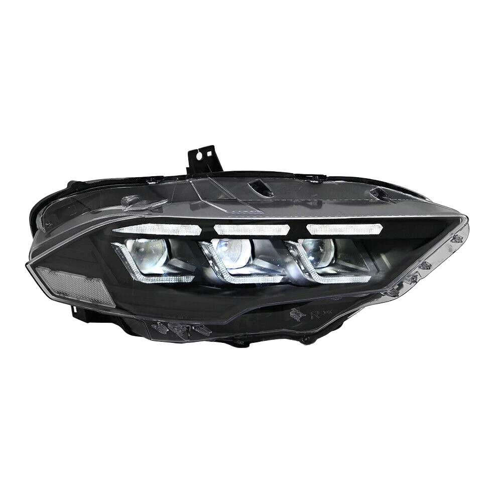For 2018–2023 Ford Mustang LED Headlights – S650 Style Triple Beam Projector Lamp Assembly (Pair)