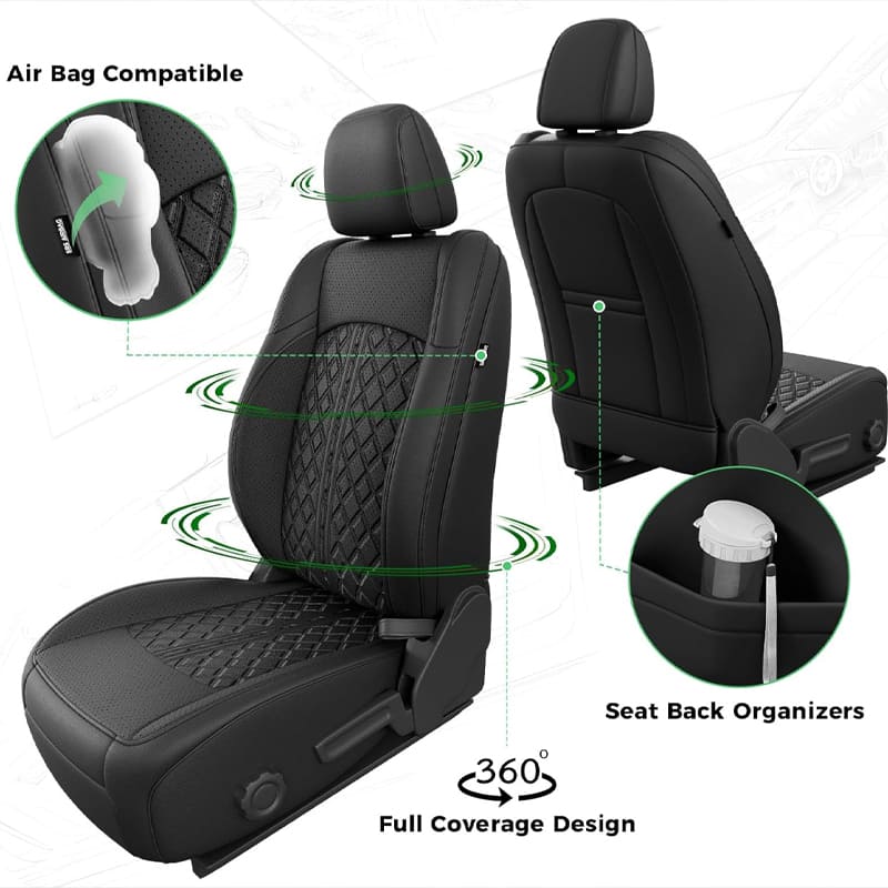 Jeep Wrangler JK JL Seat Covers 2007–2026 2 Door & Unlimited Custom Fit Leather