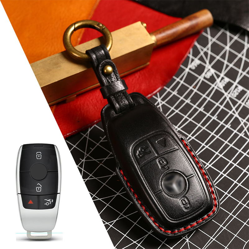 Suitable For Mercedes-Benz C-Class E-Class/GLK/R350/GL/GLC High-End Protection High-Quality Leather Key Cover