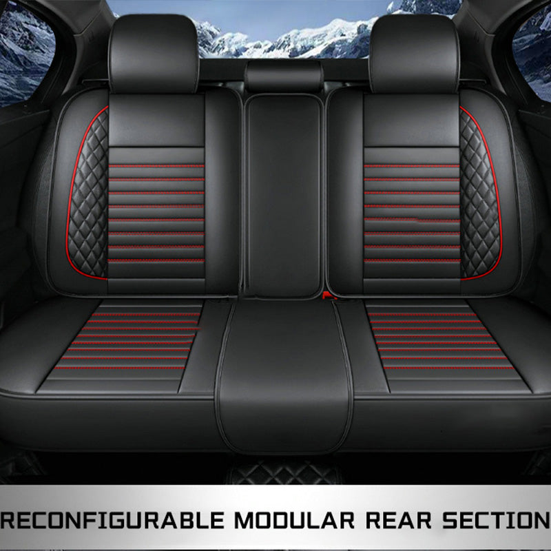 Full Set Car Seat Covers, Universal Leather Seat Covers for Most Cars, SUVs & Trucks – Waterproof Front & Back Protector