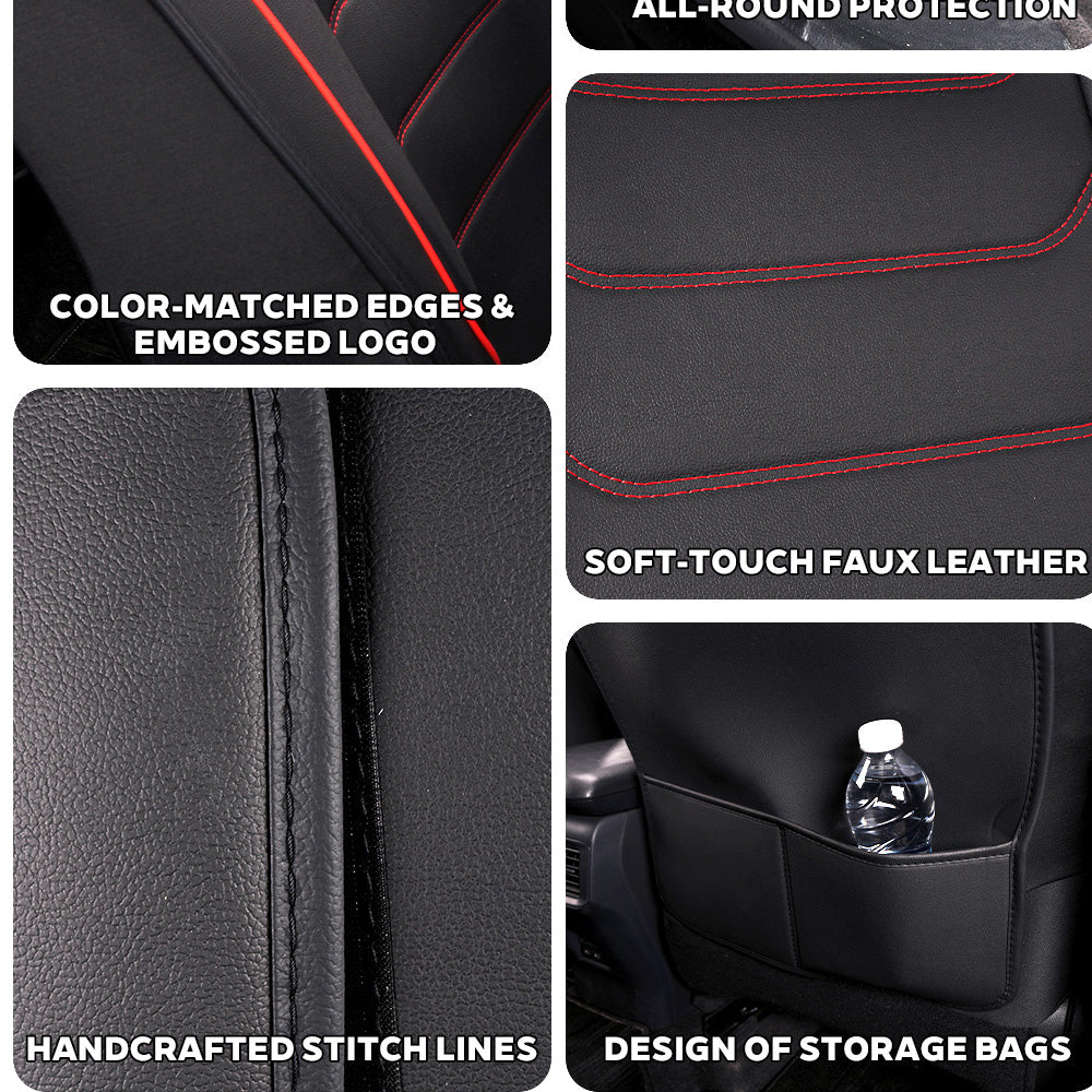 Universal Faux Leather Car Seat Covers 5-Piece Set – Waterproof, Easy Install, Fit SUV, Sedan & Truck
