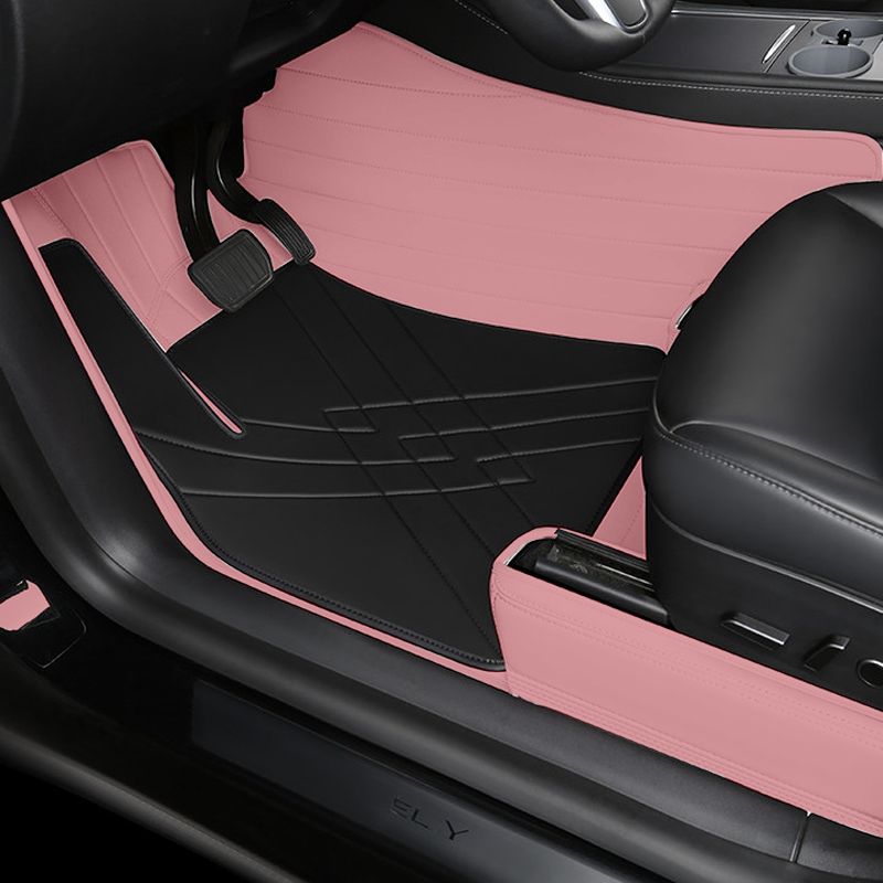 Special for Tesla Model 3 and Model Y Leather Floor Mat Fully Surrounded By All-Weather Floor Mat