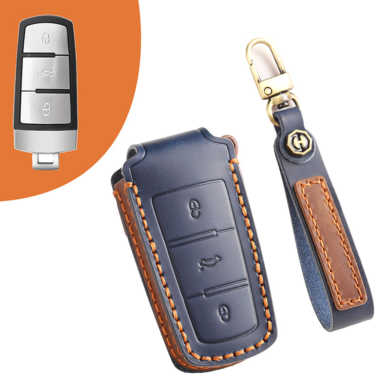 Genuine Leather Key Fob Cover for All 3-Button Volkswagen Key Fobs